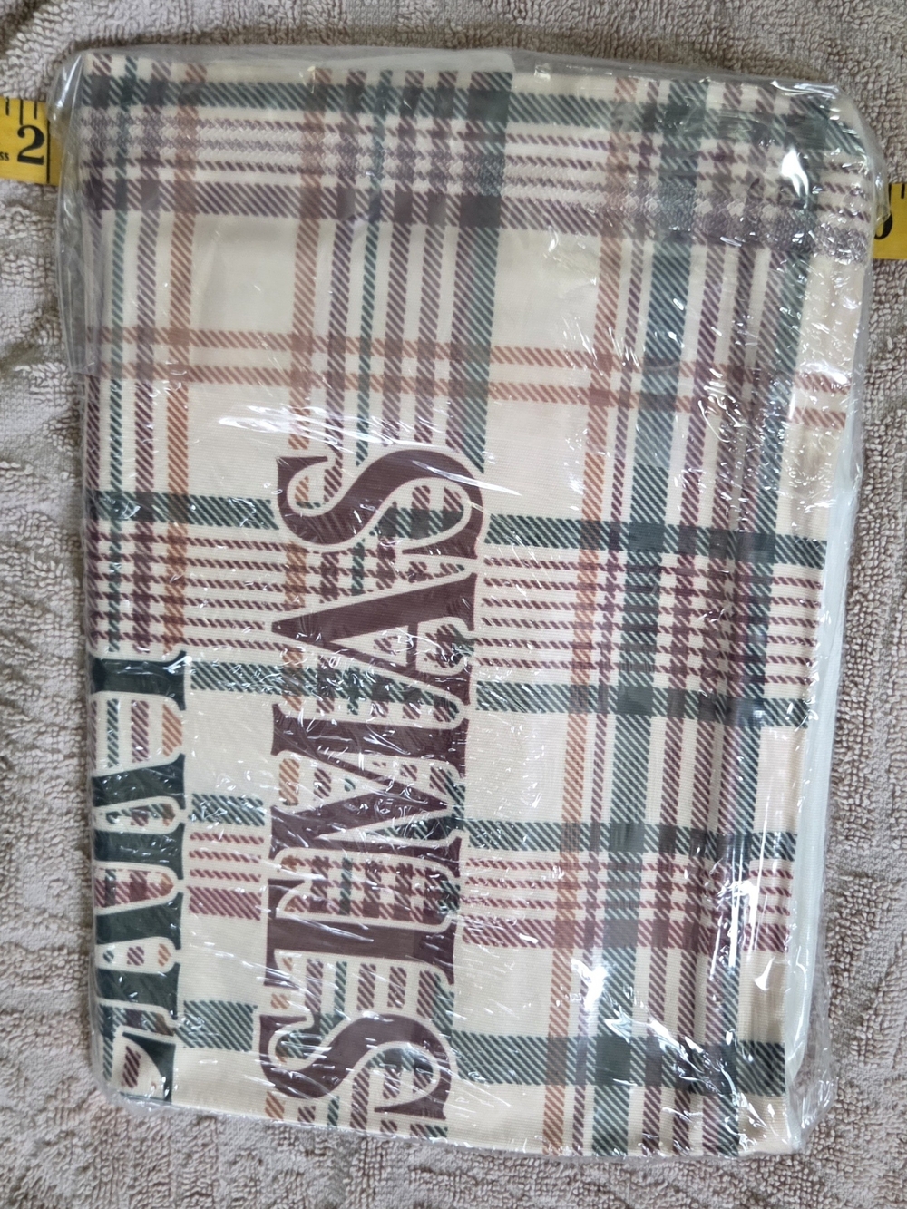 Target Plaid Holiday Pillow Cover in Cream, Green & Burgundy